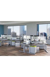120 DEGREE HEIGHT ADJUSTABLE WORKSTATION OFFICE SUITE