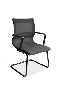 OfficeSource Franklin Collection Silver or Black Mesh Guest Chair with Black Frame