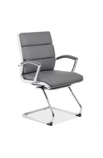 OfficeSource Merak Collection Executive Guest Sled Base with Chrome Frame