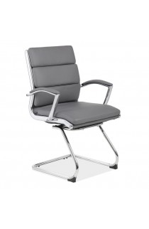 OfficeSource Merak Collection Executive Guest Sled Base with Chrome Frame 