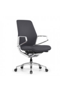 Veneto Executive Mid-Back Chair with Polished Aluminum Frame