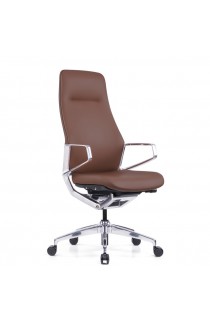 Veneto Executive High Back Chair with Polished Aluminum Frame | 3