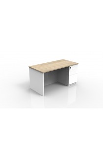 NEW 5' X 2.5" LAMINATE STRAIGHT DESK w/ STORAGE PEDESTAL