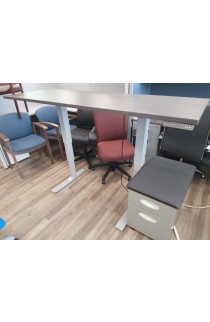 PREOWNED 72"  ELECTRIC ADJUSTABLE HEIGHT DESK FRAME COMBO