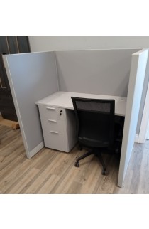 4 X 3' 53" TALL CALL CENTER CUBICLE FULL FABRIC