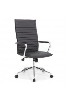 OfficeSource Ridge Collection Executive High Back Task Chair Black or Gray w/Chrome Frame and Ribbed Back - ITEM # 05RG2QHAV