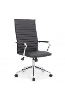 OfficeSource Ridge Collection Executive High Back Task Chair Black or Gray w/Chrome Frame and Ribbed Back