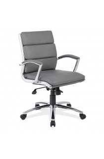 OfficeSource Merak Collection Executive Mid Back with Chrome Frame