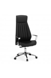 OfficeSource Empire Collection Executive Leather High Back with Chrome Frame