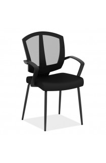 OfficeSource Sprint Collection Side Chair with Arms and Black Frame