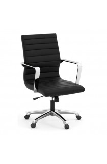 OfficeSource Tre Lite Collection Executive Mid Back Chair with Chrome Frame