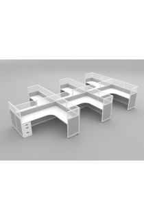 Office Cubicles | NEW 7 X 6' OFFICE CUBICLE WITH QUARTER GLASS PANELS