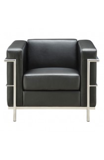 Madison Collection Club Chair with Chrome Exposed Frame - Black or Gray - ITEM #9281A