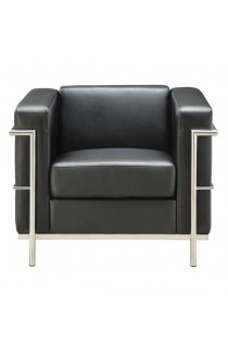 Madison Collection Club Chair with Chrome Exposed Frame - Black or Gray