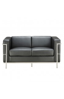 Madison Collection Loveseat with Chrome Exposed Frame - Black or Gray - ITEM # 9282A