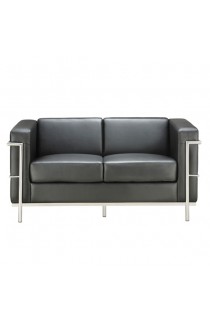 Madison Collection Loveseat with Chrome Exposed Frame - Black or Gray 