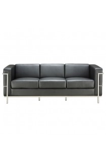 Madison Collection Sofa with Chrome Exposed Frame - Black or Gray