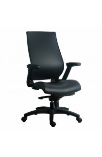 OfficeSource Stance Collection Flip Arm, Executive High Back With Black Frame
