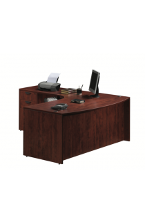 Bowfront Corner Extension L Shape Desk - Suite PL109