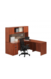L Shaped Corner Desk with Hutch Suite PL113