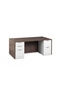 48" x 24" Small Desk with 2 Full Pedestal Drawers Suite PL118 