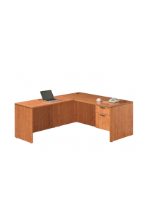 L Shape Desk w/ Hanging Box File Pedestal Suite PL121