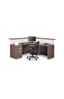 L Shaped Reception Desk w/ Transaction Counter  Suite PLB302