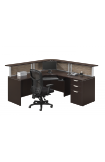 L Shaped Reception Desk w/ Transcation Counter- Suite PLB303