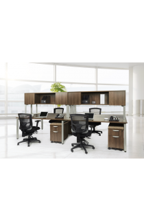 Work Stations with Overhead Storage and Mobile Pedestals Suite PLT208