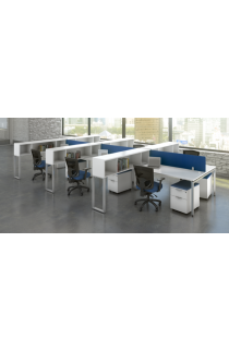 Work Stations with Overhead Storage and Mobile Pedestals   - Suite PLT209