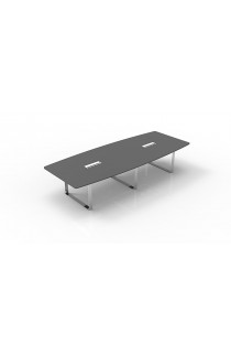 NEW 8' / 10' / 12' / 14' / 16' / 18' / 20' / 24' BOATSHAPED CONFERENCE TABLE WITH STAINLESS STEEL BASE AND O LEG DESIGN