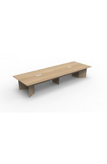 NEW 8' / 10' / 12' / 14' / 16' / 18' / 20' / 24' BOATSHAPED CONFERENCE TABLE WITH LAMINATE WEDGE BASE