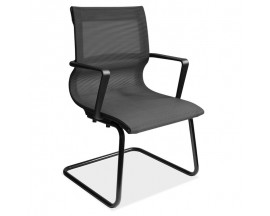 OfficeSource Franklin Collection Silver or Black Mesh Guest Chair with Black Frame