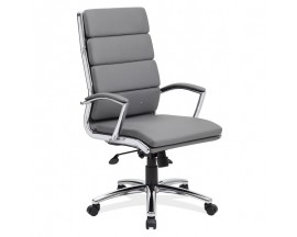 OfficeSource Merak Collection Executive High Back with Chrome Frame 