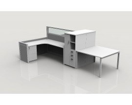 NEW CUBICLE 6'X 5' WITH WARDROBE AND SHELF AND COLLABORATION TABLE