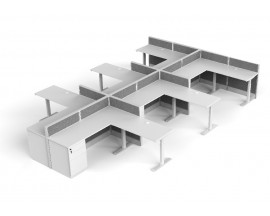 NEW 6 X 6' WORKSTATIONS with ADJUSTABLE HEIGHT DESKS