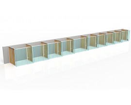 PRIVATE FLOOR TO CEILING OFFICES, CONFERENCE ROOMS WITH DOOR / GLASS FRONT / LAMINATE WALL