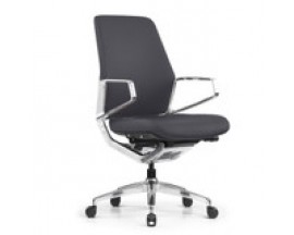 Veneto Executive Mid-Back Chair with Polished Aluminum Frame