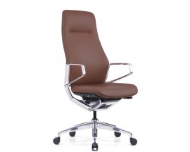 Veneto Executive High Back Chair with Polished Aluminum Frame | 3