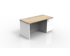 NEW 5' X 2.5" LAMINATE STRAIGHT DESK w/ STORAGE PEDESTAL