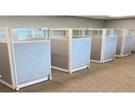 6 W x 6 D x 6' H CUBICLE WITH SLIDING DOOR