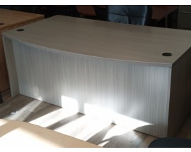 EXECUTIVE GRAY BOWFRONT DESK WITH LATERAL FILE
