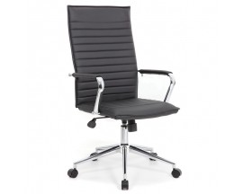 OfficeSource Ridge Collection Executive High Back Task Chair Black or Gray w/Chrome Frame and Ribbed Back - ITEM # 05RG2QHAV