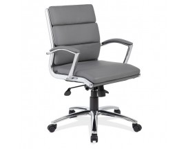 OfficeSource Merak Collection Executive Mid Back with Chrome Frame 