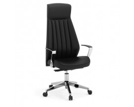 OfficeSource Empire Collection Executive Leather High Back with Chrome Frame