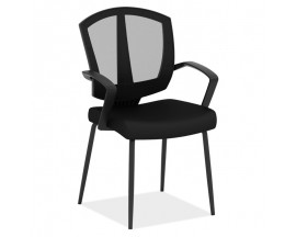 OfficeSource Sprint Collection Side Chair with Arms and Black Frame
