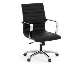 OfficeSource Tre Lite Collection Executive Mid Back Chair with Chrome Frame