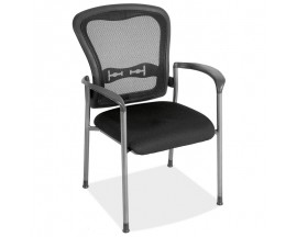 OfficeSource CoolMesh Collection Mesh Back Guest Chair with Arms and Titanium Gray Frame