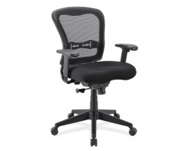 OfficeSource Spice Collection Mid Back Chair, Mesh Back, Black Upholstered Seat with Black Frame