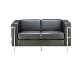 Madison Collection Loveseat with Chrome Exposed Frame - Black or Gray - ITEM # 9282A